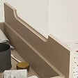 AURLANE - Meuble de Salle de Bains LEON 80cm Marron Glace - 2 Tiroirs en MDF Ondulés - Vasque à encastrer - vignette