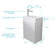 AURLANE - Meuble Lave Mains Blanc 40x50x22 cm avec Vasque en SMC - ELEMENTARY - vignette