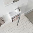 AURLANE - Meuble Lave Mains MINI 40x50x22 cm - Gris et Blanc - vignette