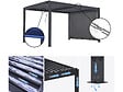 HABITAT ET JARDIN - Pergola bioclimatique avec led et store en aluminium "Windsor premium" - 3 x 4 m - Gris - vignette