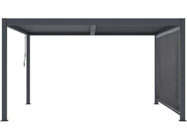 HABITAT ET JARDIN - Pergola bioclimatique avec store en aluminium "Windsor" - 3 x 4 m - Gris - large