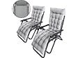 HABITAT ET JARDIN - Lot de 2 fauteuils de jardin inclinable zéro gravité avec coussin matelassé "Sintra" - Gris - vignette