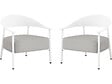HABITAT ET JARDIN - Lot de 2 fauteuils de jardin en plastique et en métal "Céora" - Blanc - vignette