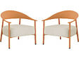 HABITAT ET JARDIN - Lot de 2 fauteuils de jardin en plastique et métal "Céora" - Orange - vignette