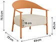 HABITAT ET JARDIN - Lot de 2 fauteuils de jardin en plastique et métal "Céora" - Orange - vignette