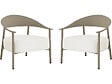 HABITAT ET JARDIN - Lot de 2 fauteuils de jardin en plastique et métal "Céora" - Taupe - vignette