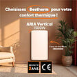 BESTHERM - Radiateur électrique fixe à inertie sèche céramique - BESTHERM - ARIA 2000W  - vertical blanc - vignette