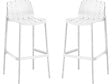 HABITAT ET JARDIN - Lot de 2 chaises hautes de jardin empilable "Vaena" - Blanc - vignette