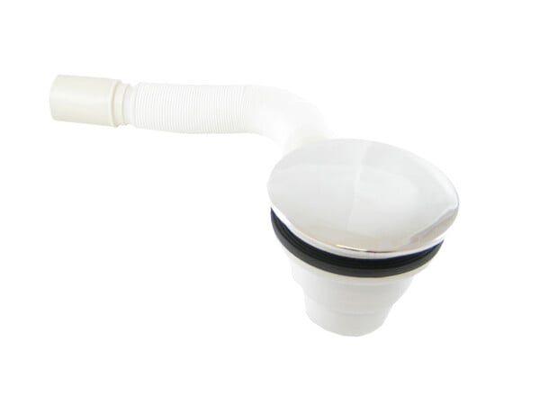 AURLANE - Bonde Diamètre 90 mm pour receveur - Capot Chrome - Evacuation Horizontale - large