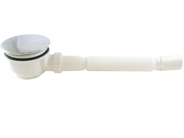 AURLANE - Bonde Diamètre 90 mm pour receveur - Capot Chrome - Evacuation Horizontale - large