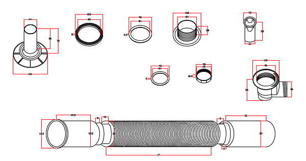 AURLANE - Bonde Diamètre 90 mm pour receveur - Capot Chrome - Evacuation Horizontale - large