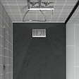 AURLANE - Grille rainurée en inox pour receveur - 20.15x12.3x0.55cm - ROCK 2 GRID LINE - vignette