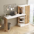 HABITAT ET JARDIN - Bureau en bois "CT2" - 152 x 40 x 120 cm - Pin atlantique Blanc - vignette