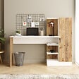 HABITAT ET JARDIN - Bureau en bois "CT2" - 152 x 40 x 120 cm - Pin atlantique Blanc - vignette