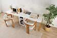 HABITAT ET JARDIN - Bureau en bois "Twin Study Desk" - 240 x 60 x 74 cm - Or blanc - vignette