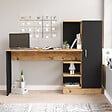 HABITAT ET JARDIN - Bureau en bois "CT2" - 152 x 40 x 120 cm - Pin atlantique Noir - vignette