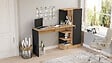 HABITAT ET JARDIN - Bureau en bois "CT2" - 152 x 40 x 120 cm - Pin atlantique Noir - vignette