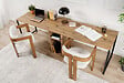 HABITAT ET JARDIN - Bureau en bois "Twin Study Desk" - 240 x 60 x 74 cm - Pin atlantiqueNoir - vignette
