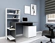 HABITAT ET JARDIN - Bureau en bois "Melis " - 146 x 60 x 128 cm - Blanc Anthracite - vignette