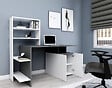 HABITAT ET JARDIN - Bureau en bois "Melis " - 146 x 60 x 128 cm - Blanc Anthracite - vignette