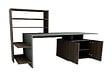 HABITAT ET JARDIN - Bureau en bois "Melis " - 146 x 60 x 128 cm - Noyer Anthracite - vignette