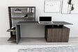 HABITAT ET JARDIN - Bureau en bois "Melis " - 146 x 60 x 128 cm - Noyer Anthracite - vignette