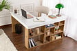 HABITAT ET JARDIN - Bureau d'étude en bois "Vesper" - 130 x 120 x 72 cm - Pin blanc de l'Atlantique - vignette