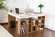 HABITAT ET JARDIN - Bureau d'étude en bois "Vesper" - 130 x 120 x 72 cm - Pin blanc de l'Atlantique - vignette
