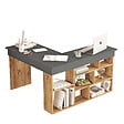 HABITAT ET JARDIN - Bureau en bois "CT5" - 129 x 120 x 72 cm - Pin atlantique Anthracite - vignette