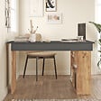 HABITAT ET JARDIN - Bureau en bois "CT5" - 129 x 120 x 72 cm - Pin atlantique Anthracite - vignette