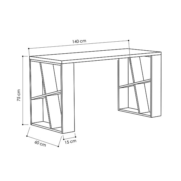 HABITAT ET JARDIN - Bureau en bois "Honey" - 140 x 60 x 75 cm - Chêne blanc - large