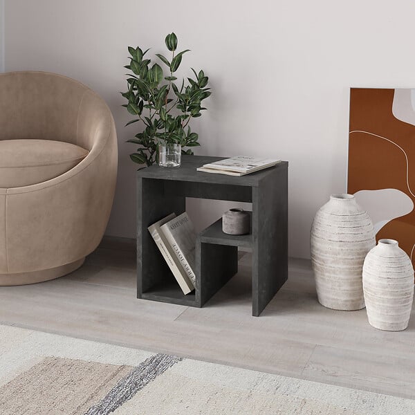 HABITAT ET JARDIN - table d'appoint en bois "Bon" 40 x 35 x 40 cm - Gris rétro - large
