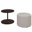 HABITAT ET JARDIN - Table d'appoint avec pouf en bois "Vexana" - 43 x 43 x 47 cm - Marron - vignette