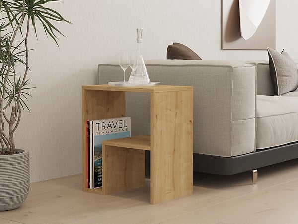 HABITAT ET JARDIN - Table d'Appoint en bois "Yepa" - 45 x 29 x 51 cm - Chêne Saphir - large