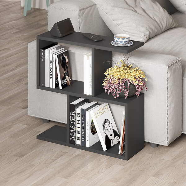 HABITAT ET JARDIN - Table d'appoint en bois "Homemania" - 60 x 20 x 60 cm - Noir - large