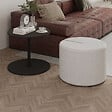 HABITAT ET JARDIN - Table d'appoint avec pouf en bois "Vexana" - 43 x 43 x 47 cm - Gris anthracite - vignette