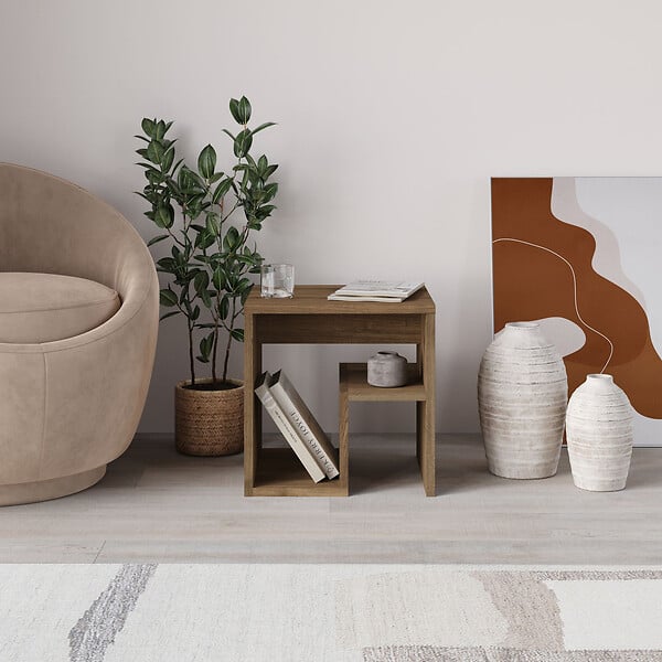 HABITAT ET JARDIN - table d'appoint en bois "Bon" 40 x 35 x 40 cm - Hitit - large