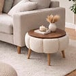 HABITAT ET JARDIN - Table d'appoint en bois "Papatya" - 45 x 45 x 44 cm - Crème - vignette