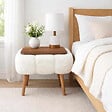 HABITAT ET JARDIN - Table d'appoint en bois "Papatya 35x45" - 45 x 35 x 44 cm - Blanc - vignette
