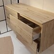 AURLANE - Meuble de Salle de Bains 120 cm à Tiroirs avec Plan Finition Chêne Naturel - TIMBER - vignette