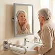 BEMETA - Miroir mural PMR 40 x 60 cm en acier inoxydable, pose portrait ou paysage Bemeta HELP (301401031) - vignette