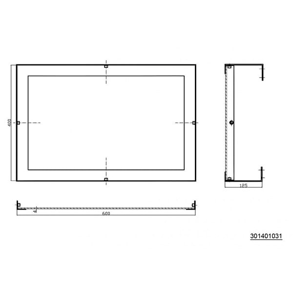 BEMETA - Miroir mural PMR 40 x 60 cm en acier inoxydable, pose portrait ou paysage Bemeta HELP (301401031) - large