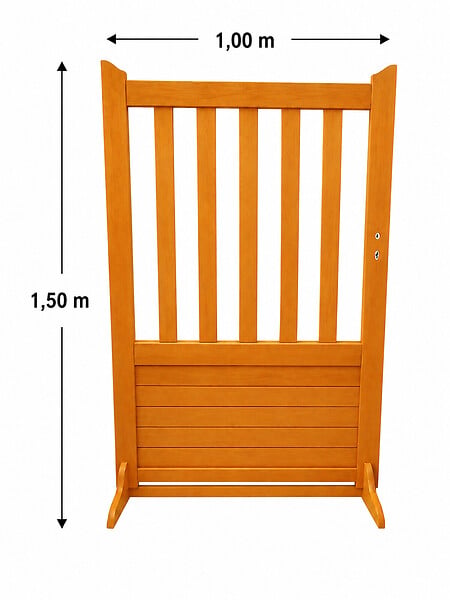 GD MENUISERIES - Portillon En Bois Ajouree Traverse Droit L1m x H1,50 (sans quincaillerie) - large