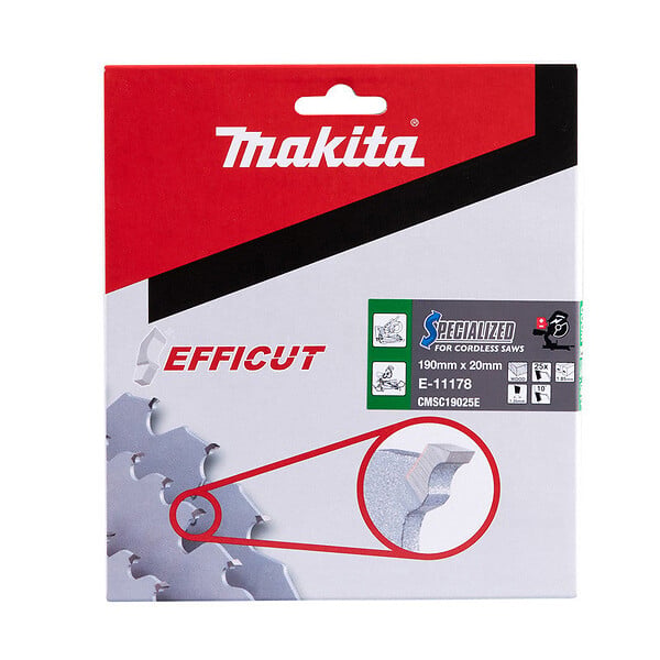 MAKITA - Lame de scie circulaire MAKITA E-11178 , T.C.T Efficut, 190 x 20 mm, 25 dents, pour bois - large