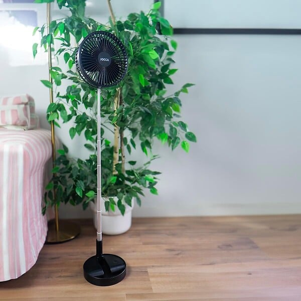 JOCCA - Ventilateur à Batterie Sans fil Silencieux USB NOIR  Pied Pliable & Télescopique Télécommande Autonomie 24h Jocca - large