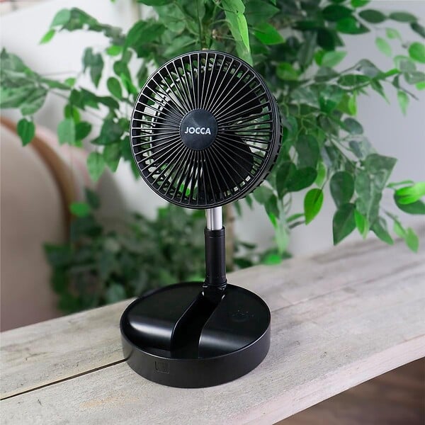 JOCCA - Ventilateur à Batterie Sans fil Silencieux USB NOIR  Pied Pliable & Télescopique Télécommande Autonomie 24h Jocca - large
