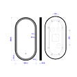 SWISS AQUA TECHNOLOGIES - Miroir LED ovale 40 x 80 cm avec cadre aluminium noir et capteur tactile SAT (SATZOVLED4080CE) - vignette