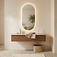 NATUREL - Miroir LED salle de bain ovale 60x120 cm 3 couleurs anti-buée avec capteur Project (ZPROV12060LED) - vignette
