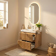 NATUREL - Miroir LED salle de bain ovale 60x120 cm 3 couleurs anti-buée avec capteur Project (ZPROV12060LED) - vignette