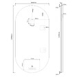 NATUREL - Miroir LED salle de bain ovale 60x120 cm 3 couleurs anti-buée avec capteur Project (ZPROV12060LED) - vignette